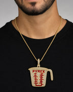 Male model wearing 10K Pyrex Diamond Pendant