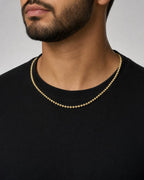 Male model wearing 14K Moon Cut Chain