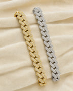 10K 12MM Cuban Link Diamond Bracelet 7.5-8" styled photo