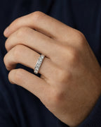 Male model wearing 18K Vegas Jumbo Diamond Pavé Ring