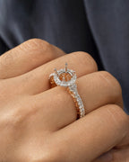 Male model wearing 14K Rose Accent Setting Ring