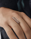 Male model wearing 14K Stack Diamond Ring Adjustable