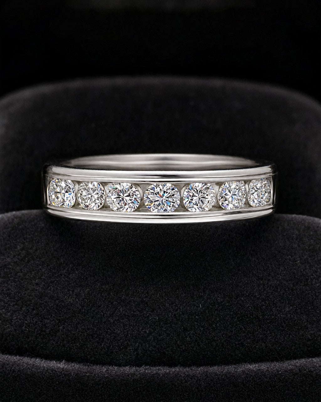 14K White Gold Diamond Band Ring styled photo