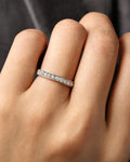 Male model wearing Platinum Florence Diamond Band Ring