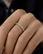 Male model wearing 2.2MM Platinum Diamond Band Ring