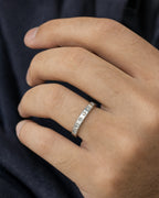 Male model wearing Platinum Orion Diamond Band Ring