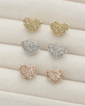 14K Icy Heart Halo Diamond Earrings styled photo