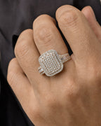 Male model wearing 14K Champion Square Diamond Baguette Ring