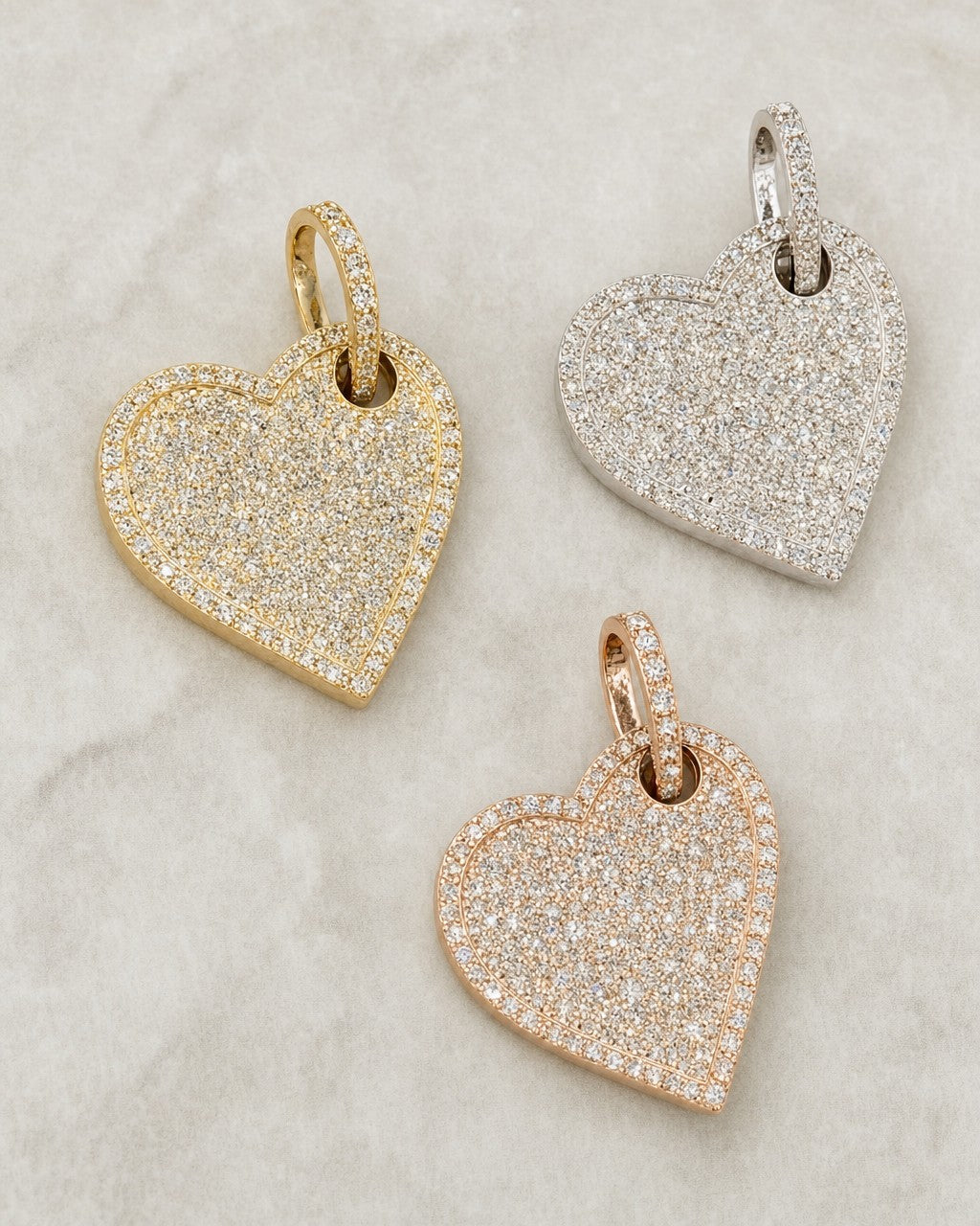 14K Protect Icy Heart Diamond Pendant styled photo