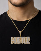 Male model wearing 10K Custom Hustle Diamond Pendant