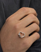 Male model wearing 14K Heart Infinity Diamond Ring