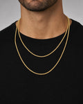 Male model wearing 14K 1.5MM Rope Chain 18-20"