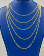 10K Gold 3.5MM Flat Cuban Link Chain 16-24" styled photo