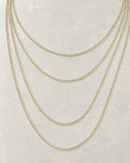 2.8MM Two-Tone Flat Cuban Link Chain 16-24" styled photo