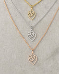 10K Soulmate Heart Diamond Pendant styled photo