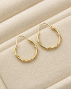 14K Twist String Hoop Earrings styled photo