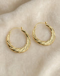 14K Croissant Hoop Earrings styled photo
