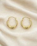 14k Heart of Gold Hoop Earrings styled photo