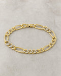 10K Two-Tone Figaro Link Anklet styled photo