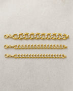 10K Solid Two-Tone Flat Cuban Link Anklet styled photo