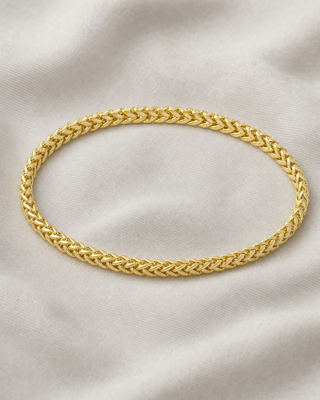 10K Box Franco Link Anklet 10" styled photo