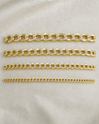 10K Two-Tone Flat Cuban Link Anklet styled photo