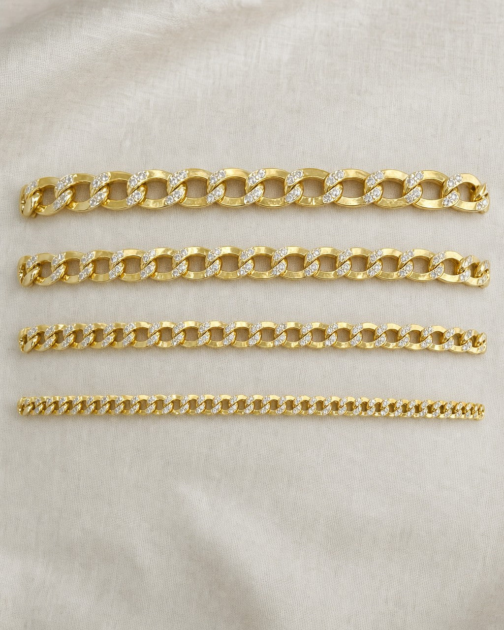 10K Two-Tone Flat Cuban Link Anklet styled photo