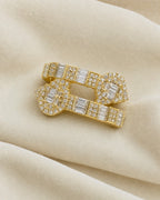14K Heart Bangle Baguette Ring styled photo