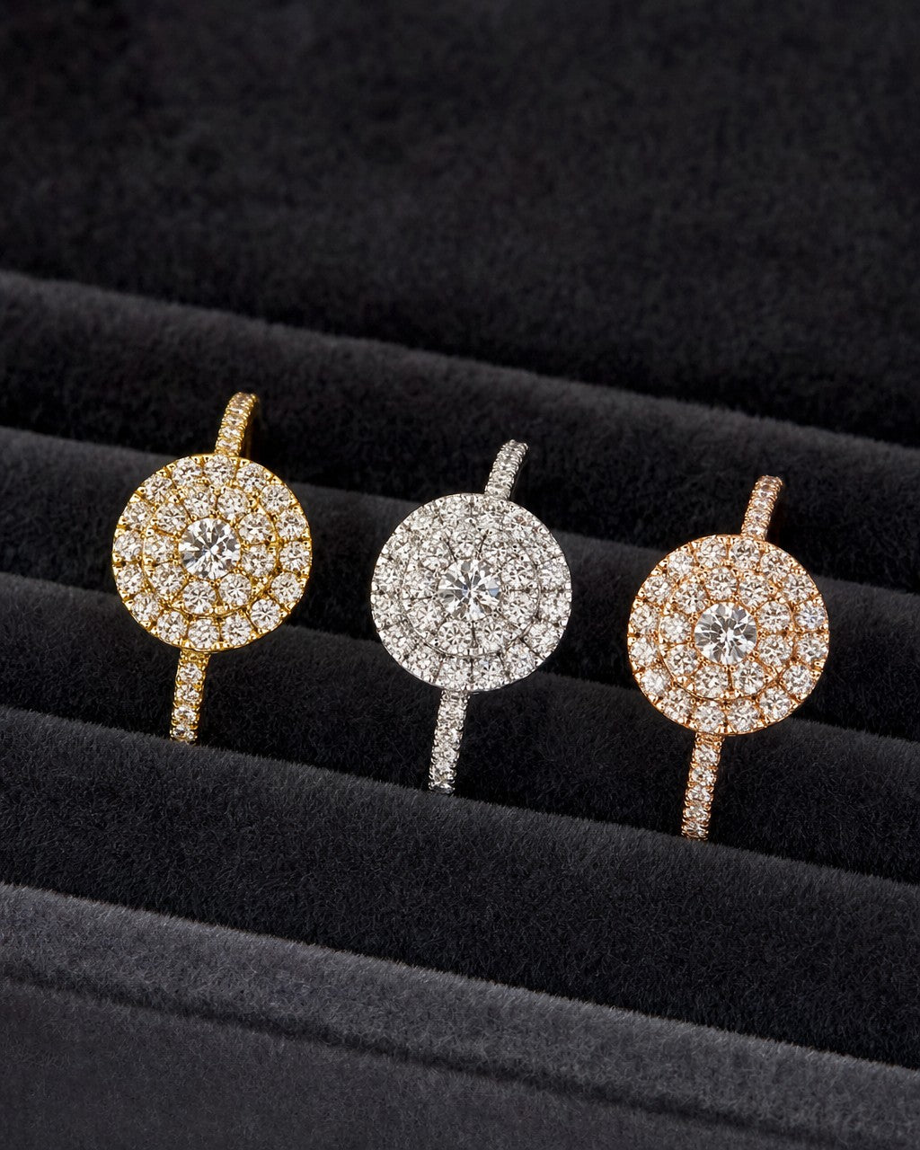 14K Circle Thin Band Diamond Engagement Ring styled photo