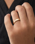 Male model wearing 14K Solid Yellow Gold Band Ring