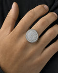 Male model wearing 14K Jumbo Diamond Signet Ring