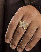 Male model wearing 14K Rising Star Diamond Ring