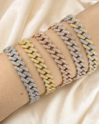 10K 8MM Cuban Link Diamond Bracelet 7.5" styled photo