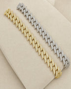 10K 10MM Thorn Razor Cuban Link Diamond Bracelet 8" styled photo