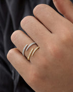 Male model wearing 14K Wrap Diamond Ring
