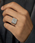Male model wearing 14K Diamond Morata Ring