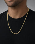 Male model wearing 10K 4MM Rope Chain 23"