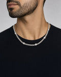 Male model wearing 18K 6.3MM Box Cuban Diamond Chain 16"