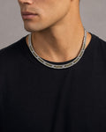 Male model wearing 18K Knot Diamond Necklace