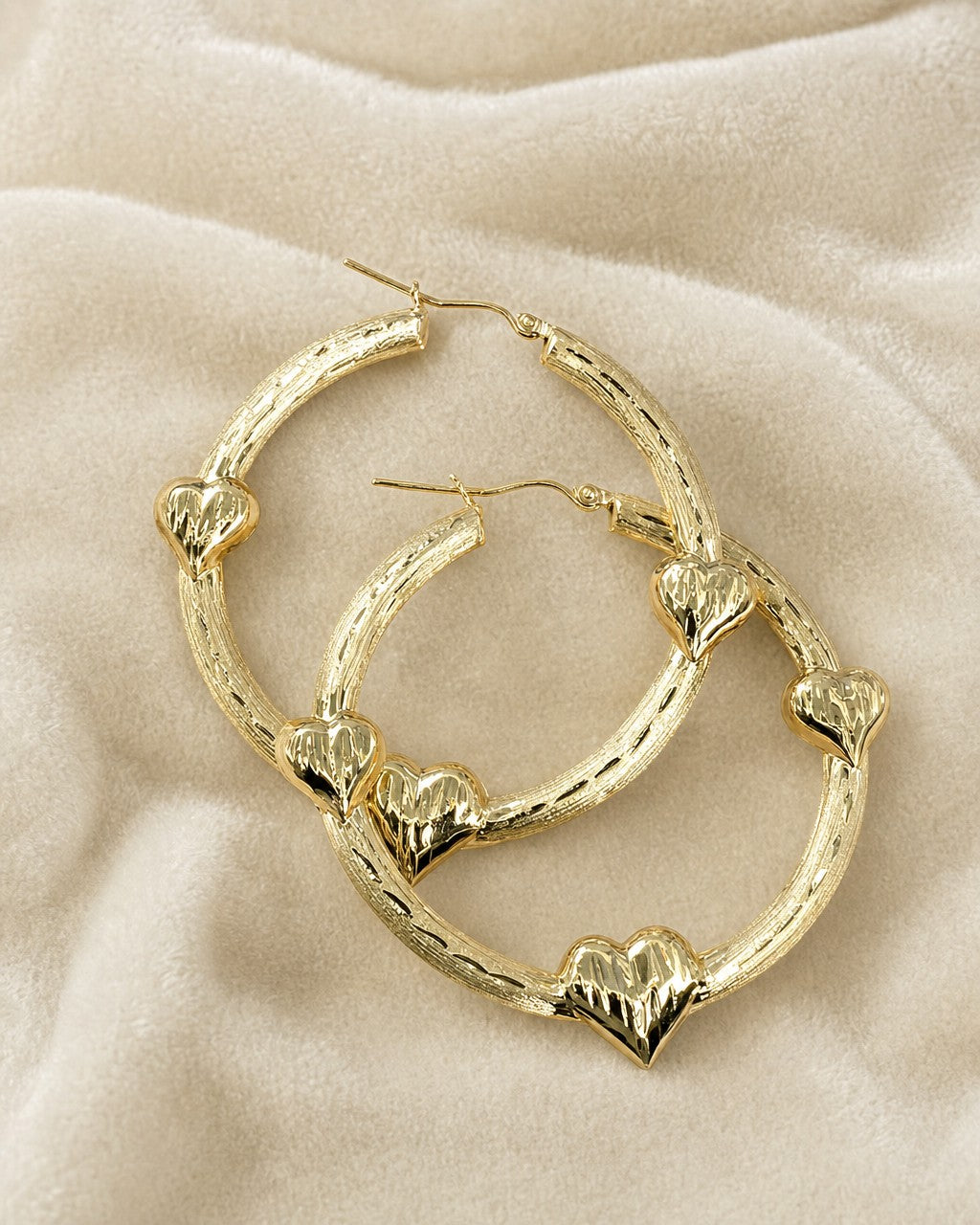 10K Jolyne Heart Hoop Earrings styled photo