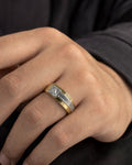 Male model wearing 14K Morning Star Diamond Ring