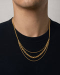Male model wearing 10K Layered Gold Necklace