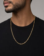 Male model wearing 10K 3MM Milano Rope Link Chain 18"