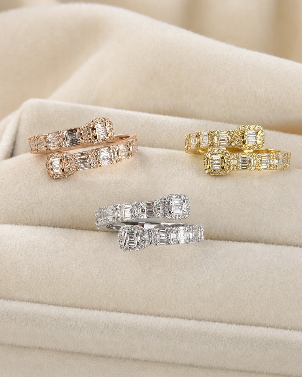14K Regal Bangle Diamond Baguette Ring styled photo