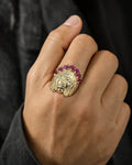 Male model wearing 10K Indian Head Ring
