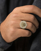 Male model wearing 14K Jumbo Crown Diamond Ring