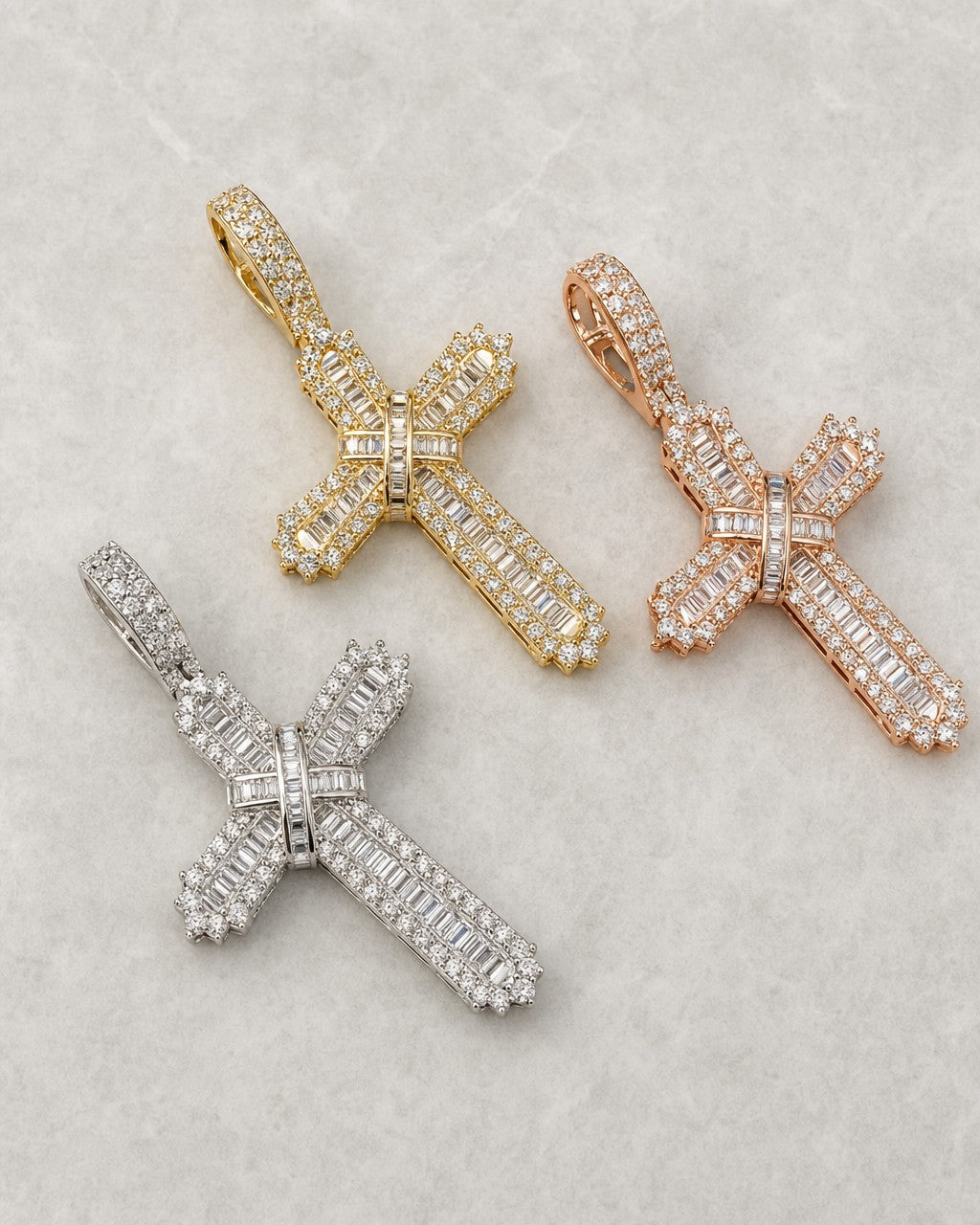 14K Diamond Latin Cross Pendant styled photo