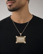 Male model wearing 10K Last Supper Pendant- 1.7"