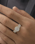 Male model wearing 14K Ripple Diamond Ring
