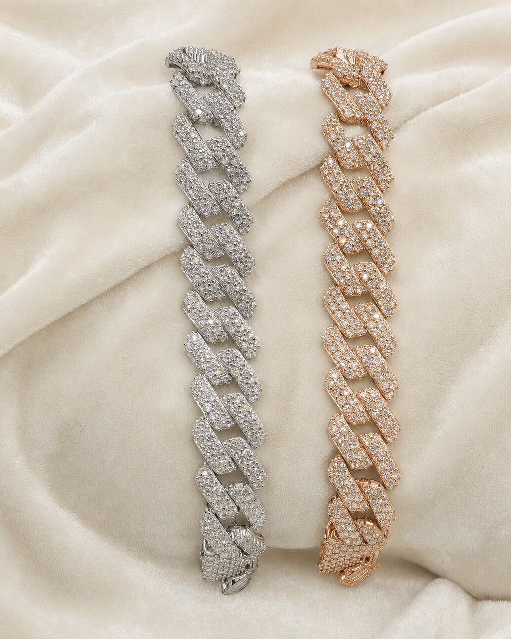 10K 13.5MM Cuban Link Diamond Bracelet 8" styled photo